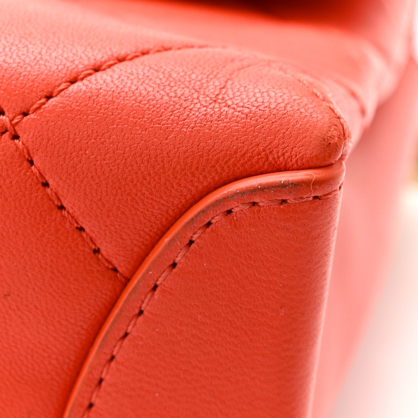 Lambskin Quilted Medium Trendy Spirit Top Handle Bag Orange
