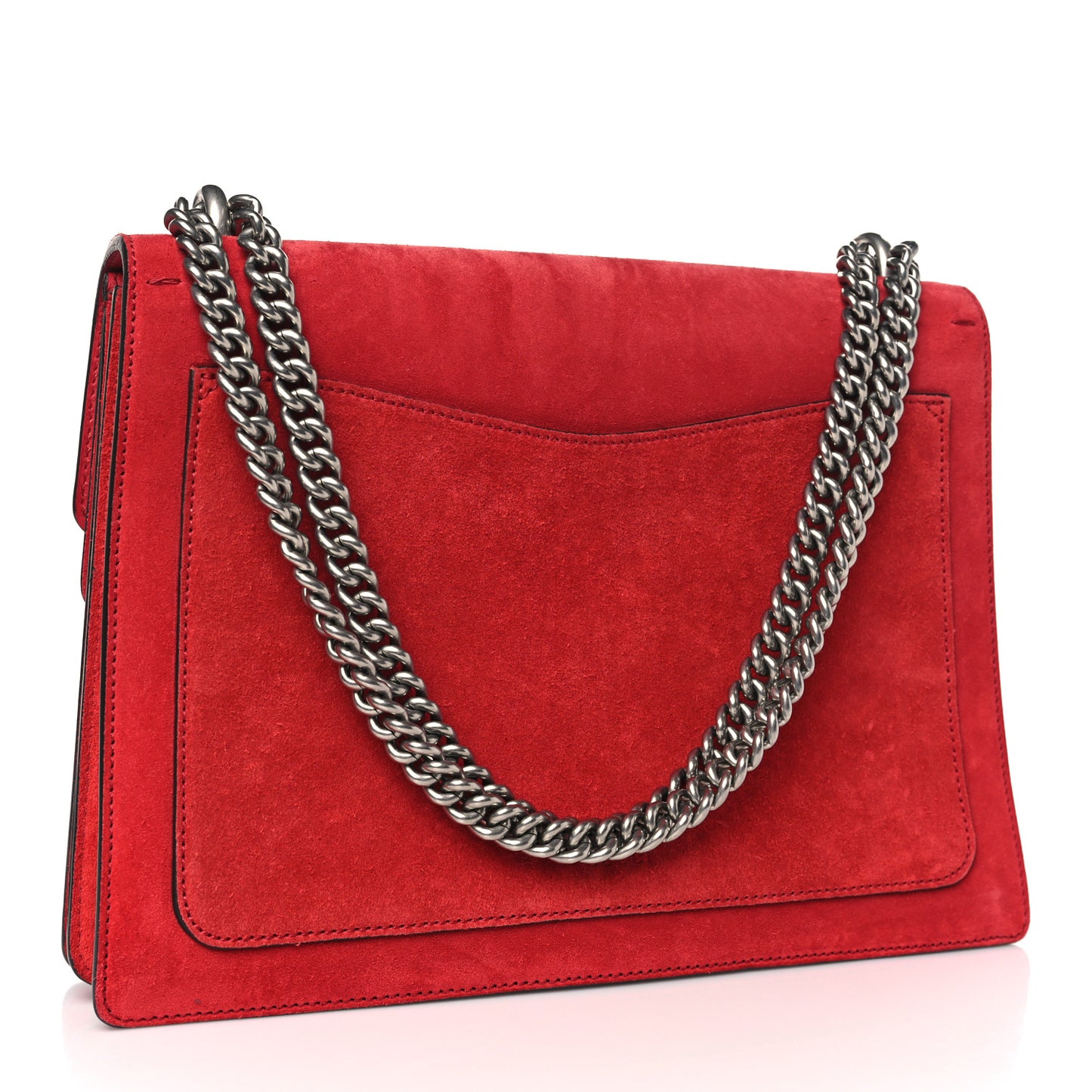 Suede Vitello Velvet Medium Dionysus Shoulder Bag Vulcanic Red