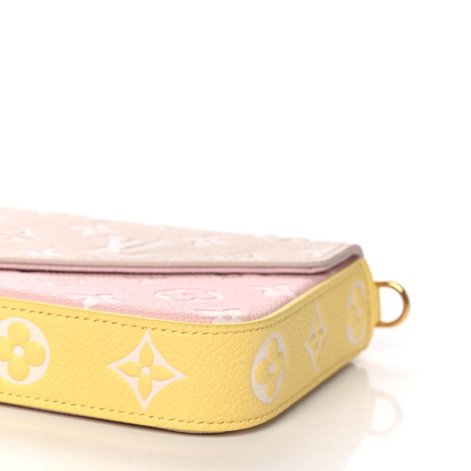 Louis Vuitton Empreinte Spring in the City Felicie Pochette Chain Wallet Pink Beige Yellow 9 of 10
