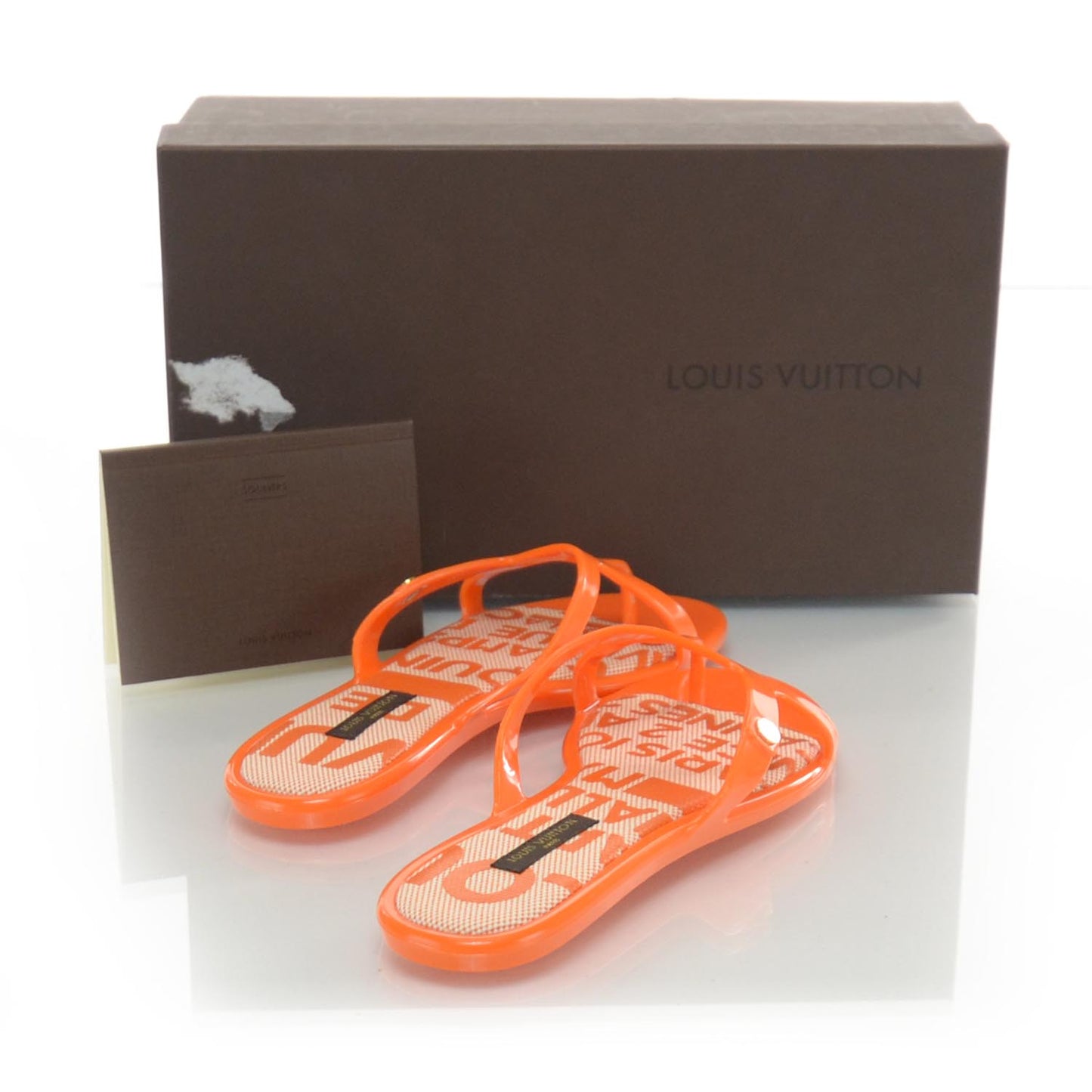 Plastic Flat Thong Sandals Orange 36