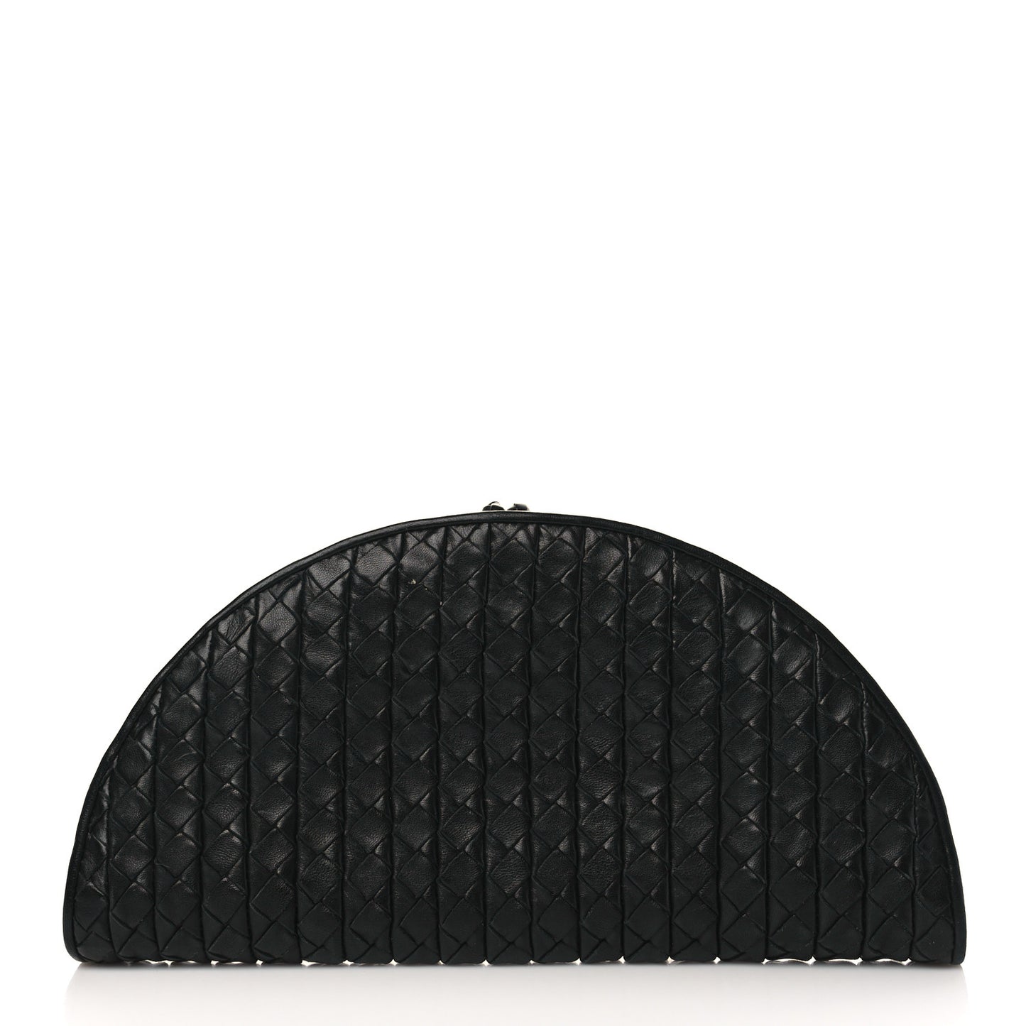 Calfskin Intrecciato Knot Clutch Black