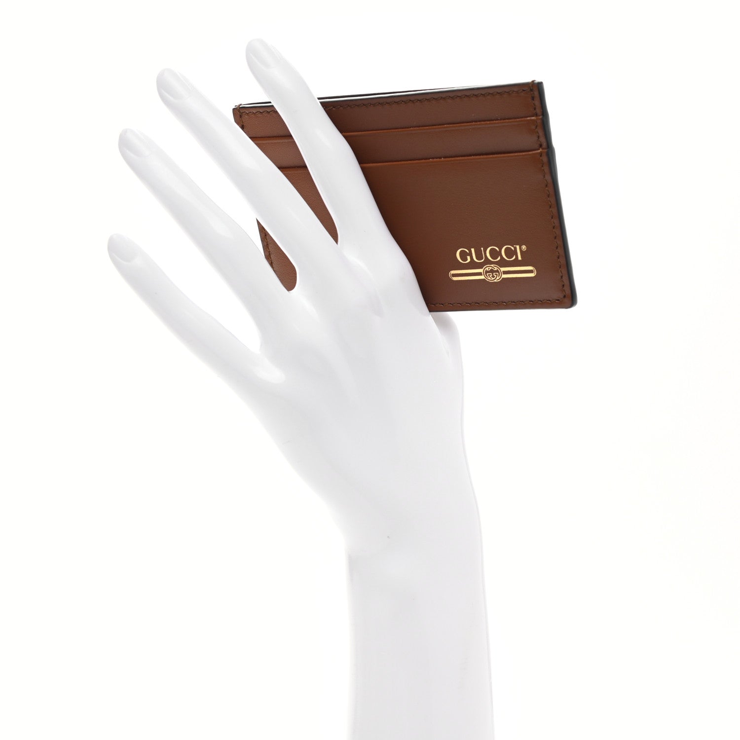 Gucci Plutone Calfskin Logo Card Holder Cuir 2 of 7
