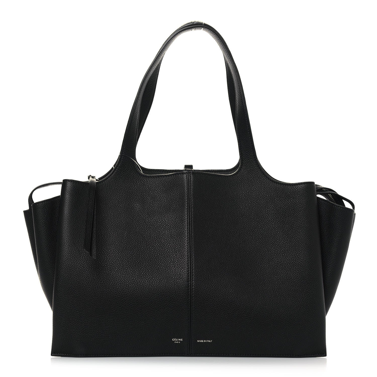 Celine Baby Grained Calfskin Medium Tri-Fold Bag Black 1 of 10