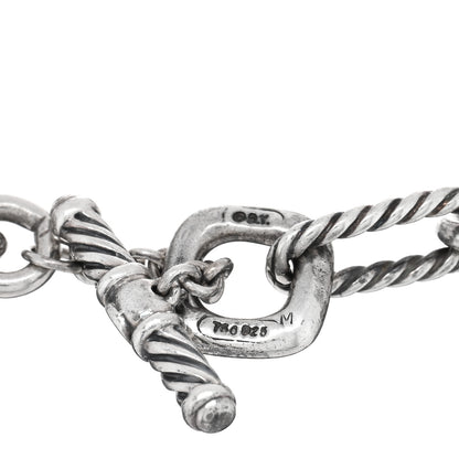 David Yurman Sterling Silver 18K Yellow Gold Tahitian Pearl Figaro Chain Bracelet 3 of 3