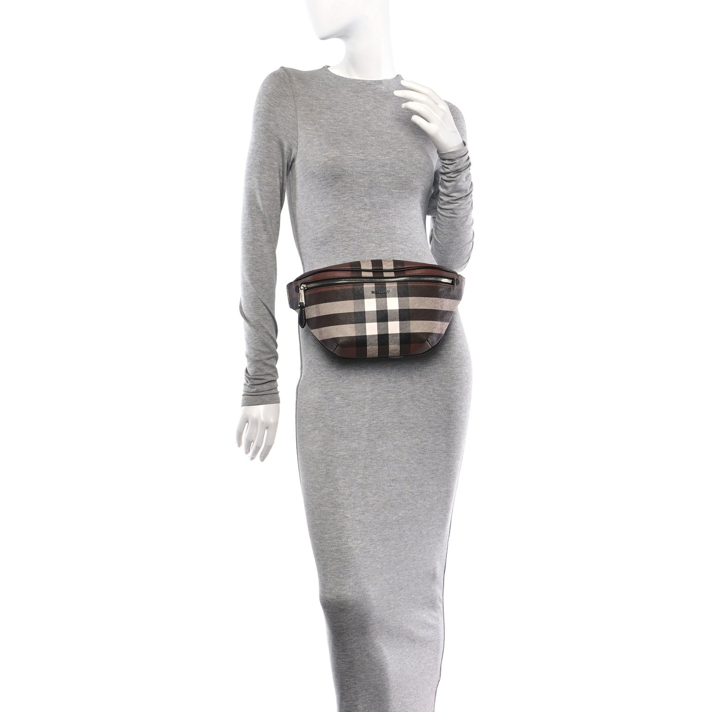 E-canvas Check Cason Bum Bag Dark Birch Brown