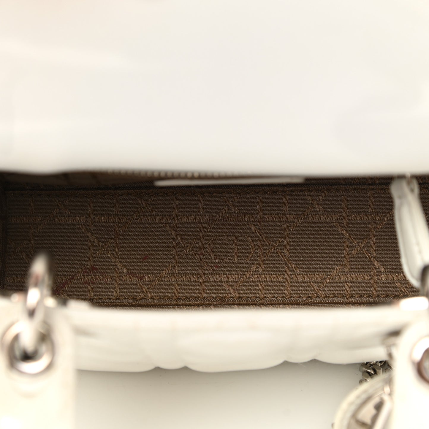 Lambskin Cannage Mini Lady Dior White