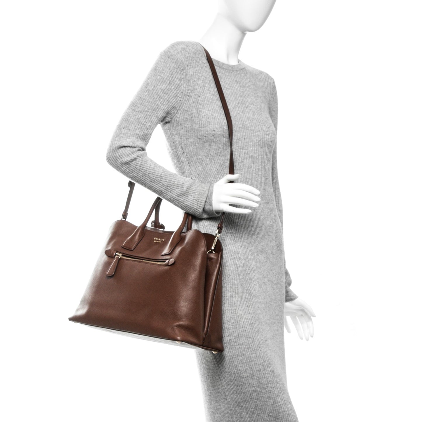 Saffiano Cuir Open Promenade Tote Palissandro