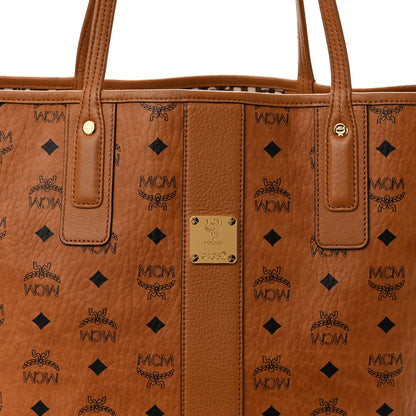 MCM Visetos Medium Liz Reversible Shopper Tote Cognac 12 of 17