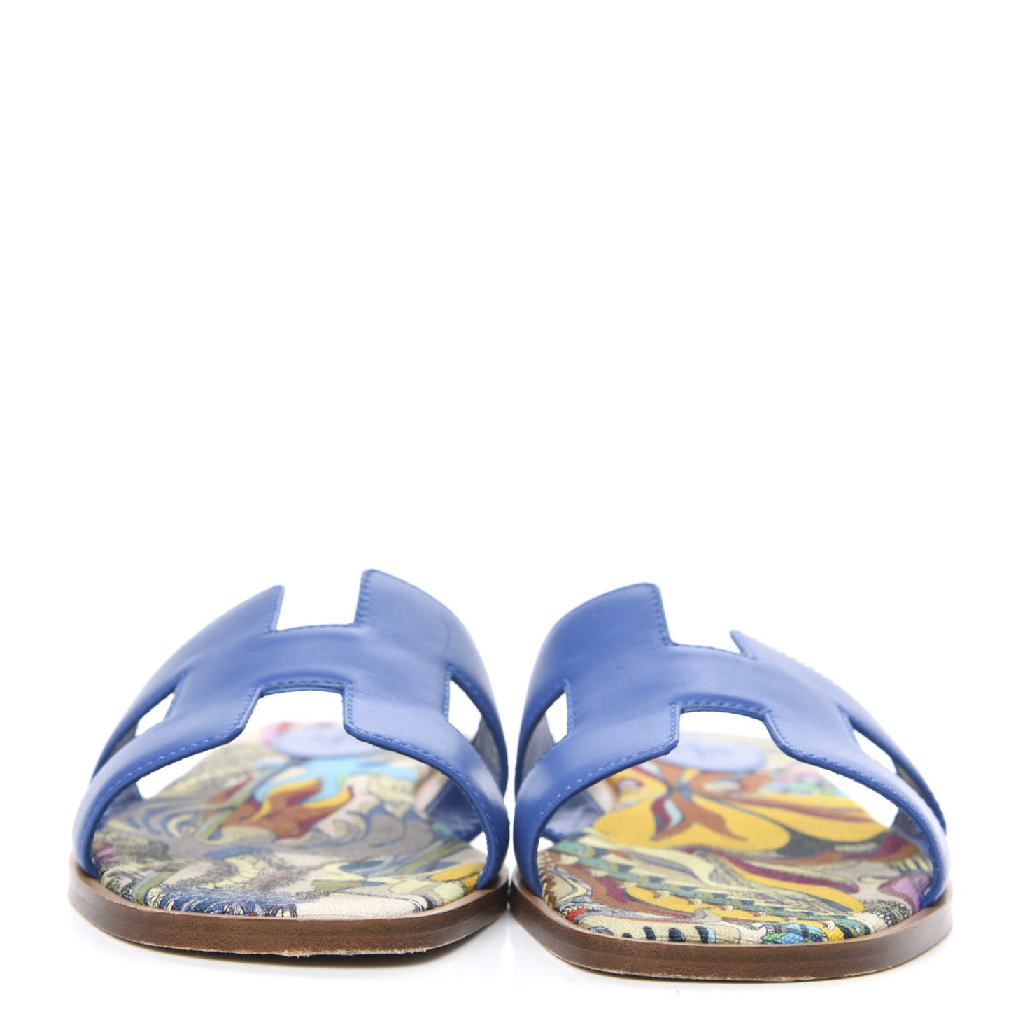Calfskin Oran Sandals 37.5 Bleu Zanzibar