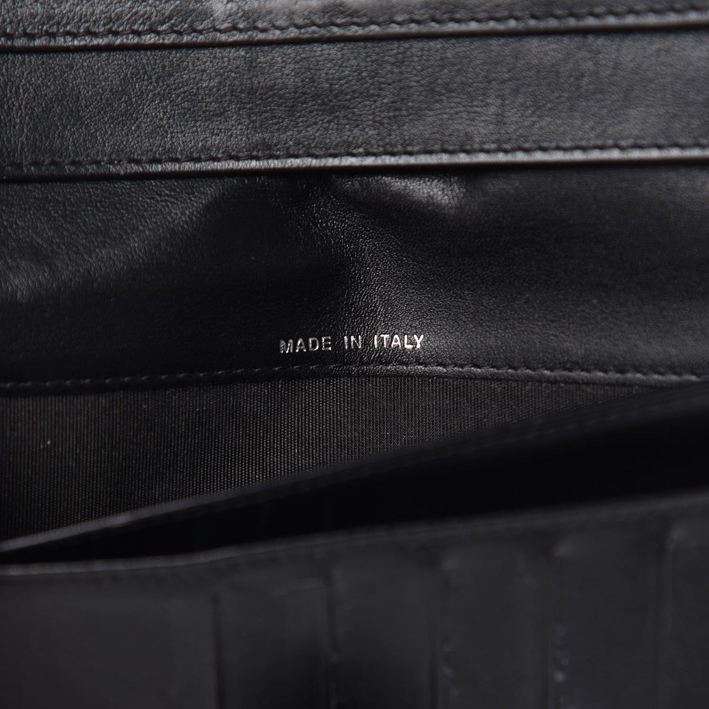 Lambskin Diamond Stitched Flap Wallet Black