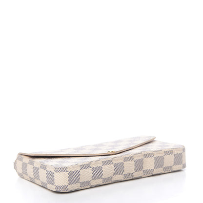Louis Vuitton Damier Azur Pochette Felicie Chain Wallet Rose Ballerine 5 of 13