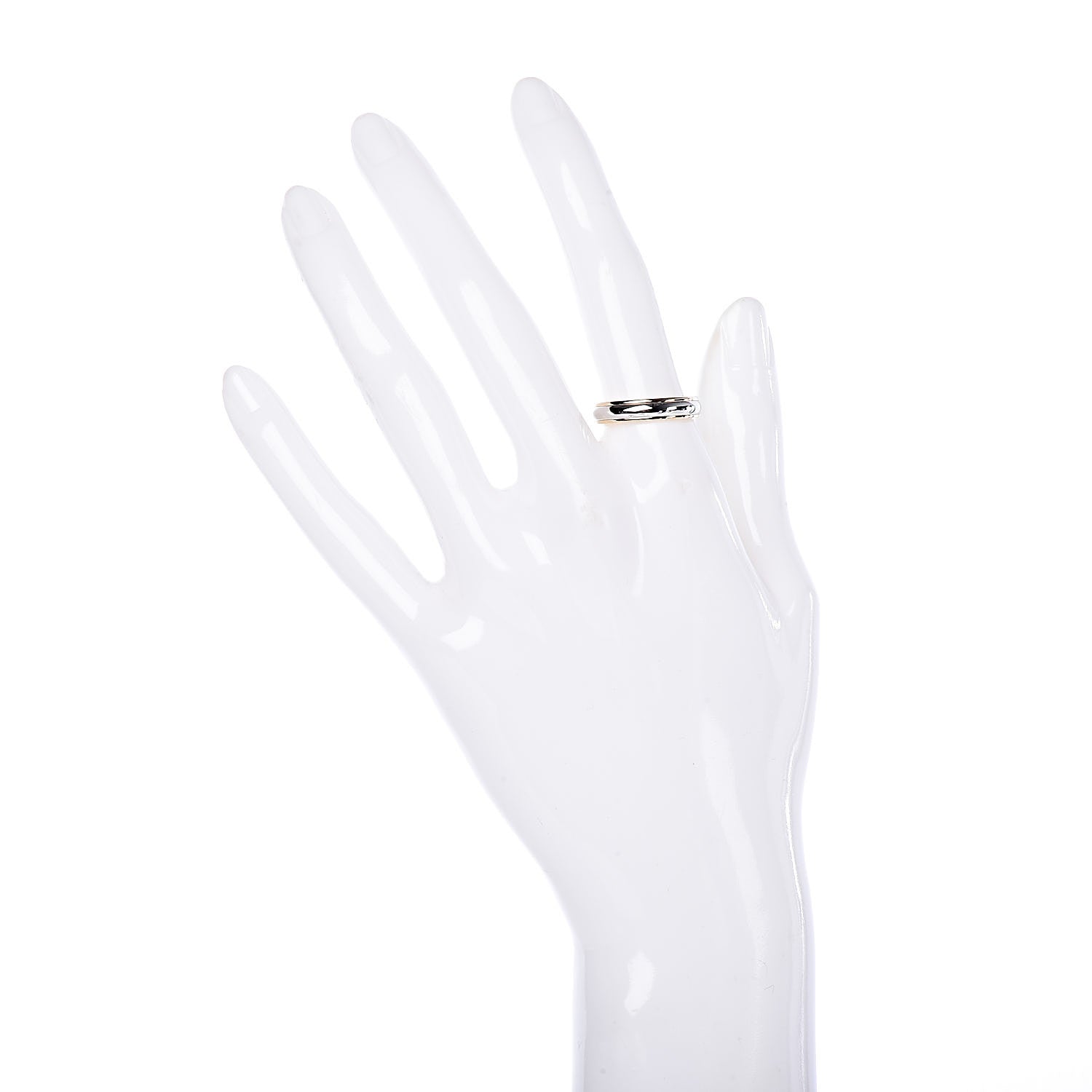 Tiffany Platinum 18K Yellow Gold Lucida 4mm Band Ring 54 7 2 of 6