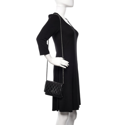 Chanel Lambskin Quilted Wallet On Chain WOC Black 2 of 11