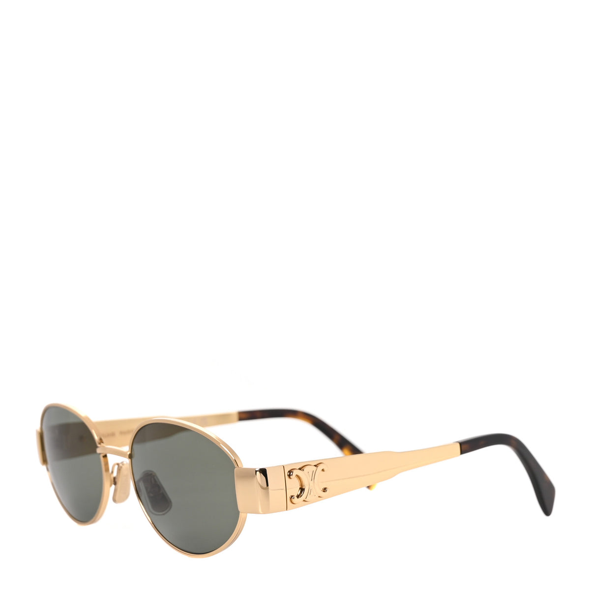 Celine Metal Triomphe 01 Sunglasses CL40235U Gold Green 1 of 8