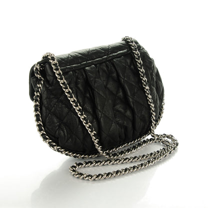 Chanel Washed Lambskin Quilted Medium Chain Around Messenger Black 3 of 7