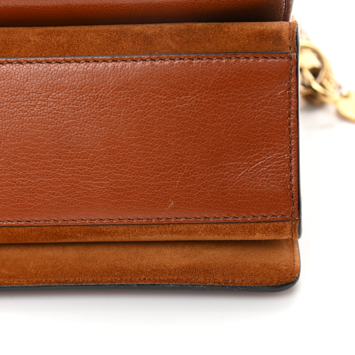 Goatskin Suede Small GV3 Shoulder Bag Amber Mastic