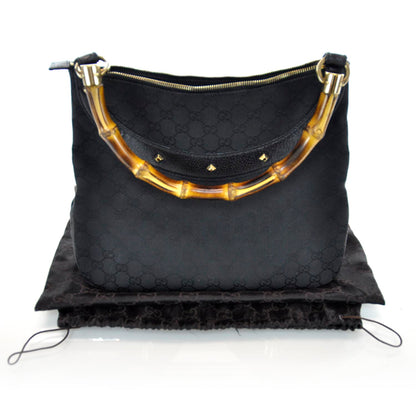 Gucci Monogram Anita Bamboo Top Handle Bag Black 7 of 11