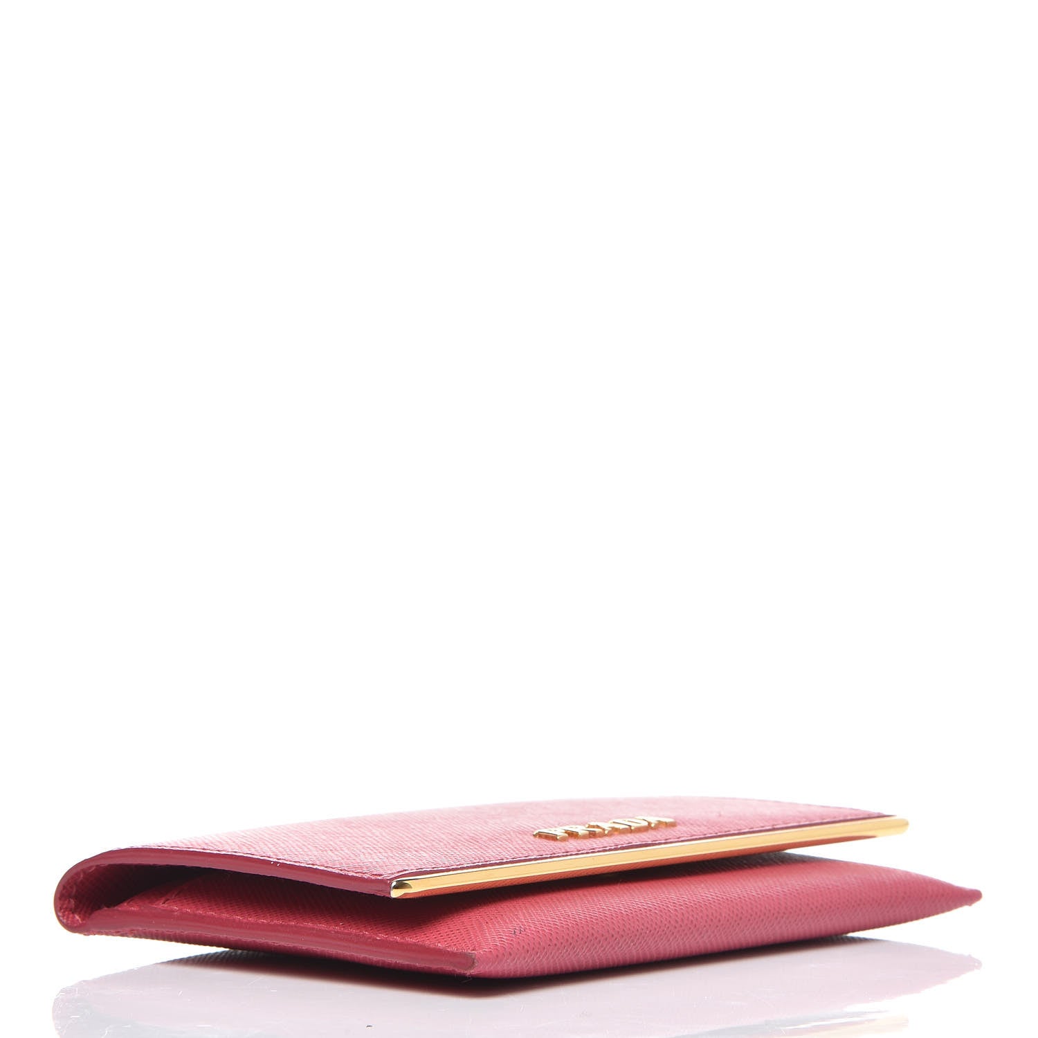 Prada Saffiano Metal Bar Flap Wallet Peonia 4 of 10
