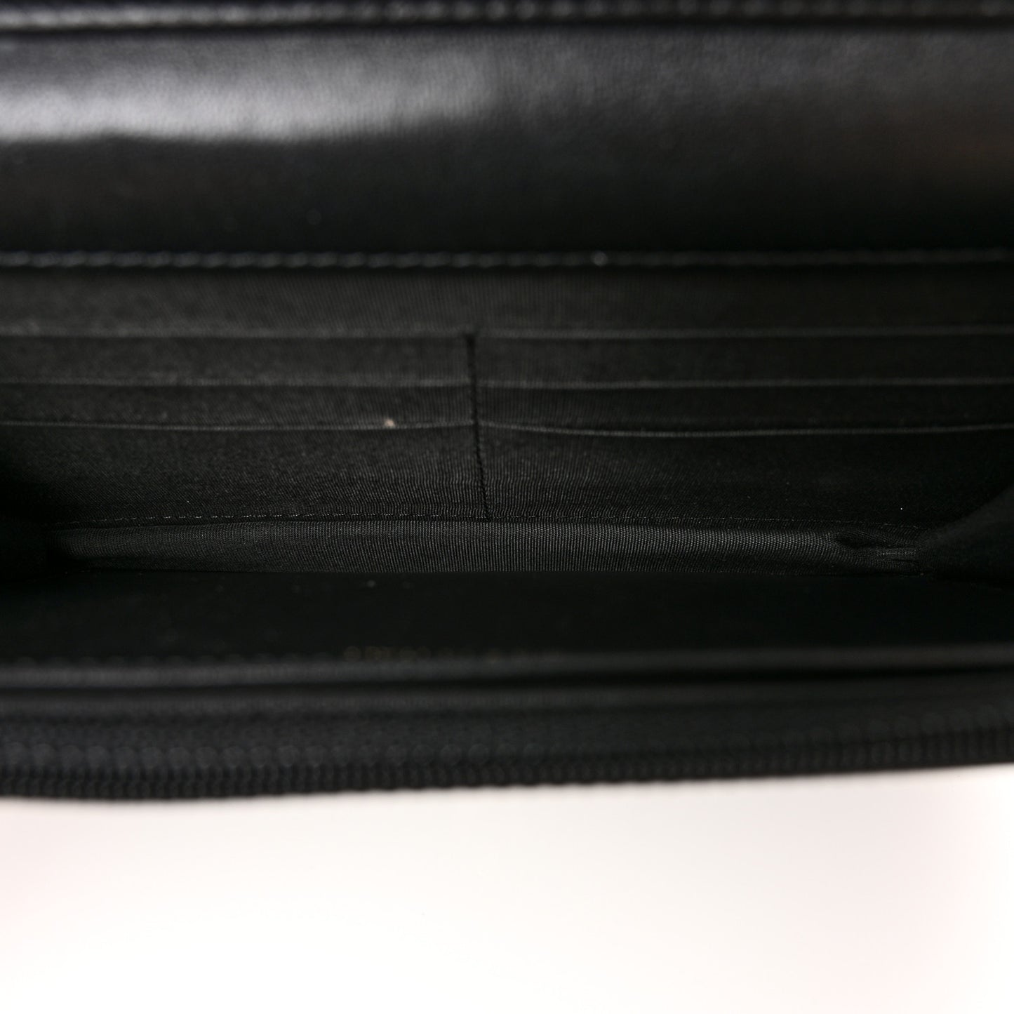 Shiny Calfskin Quilted Pearl Charms Wallet On Chain WOC Black