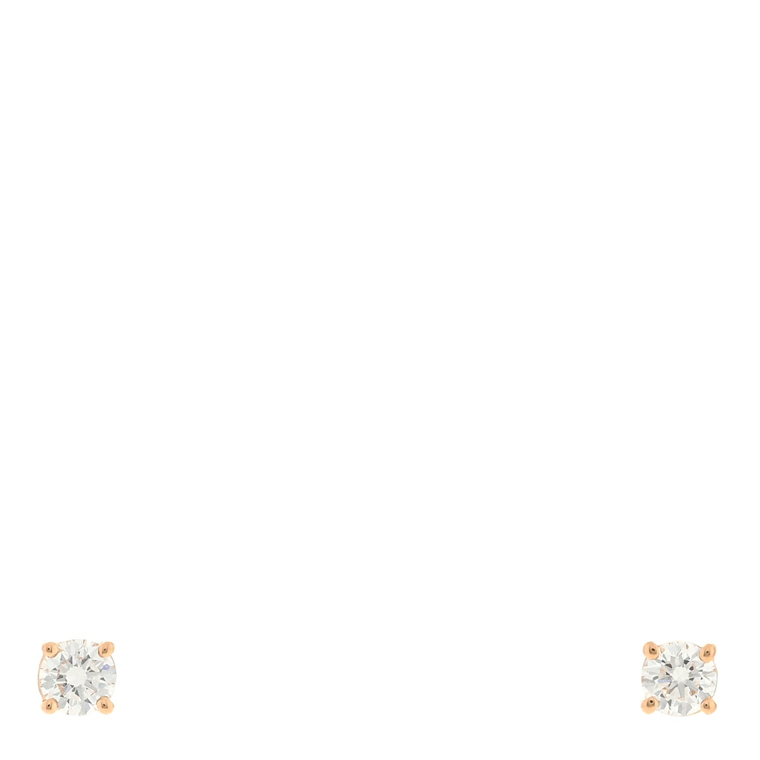 Tiffany 18K Rose Gold Diamond .22ctw Solitaire Earrings 1 of 4