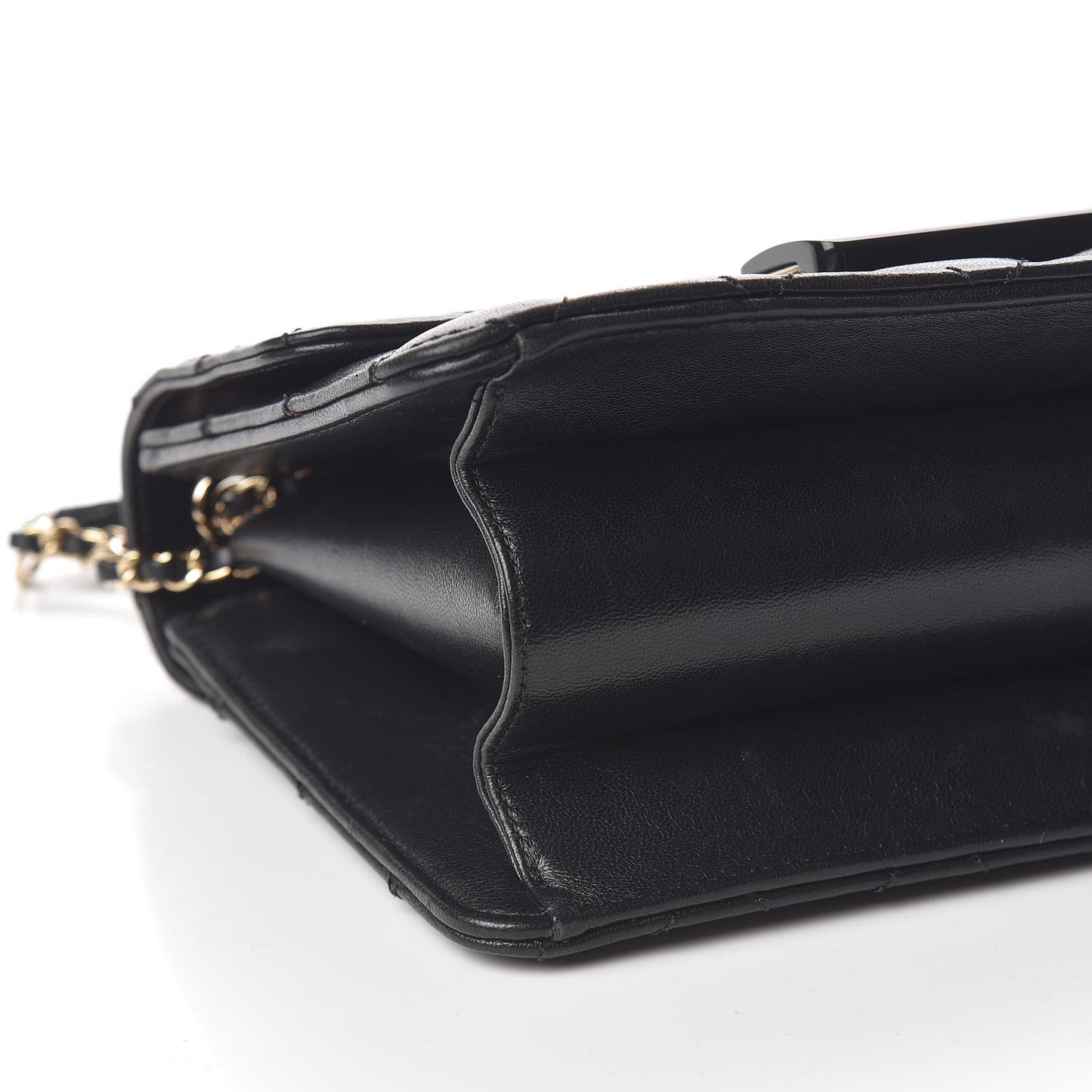 Sheepskin Quilted Beauty Lock Flap Black
