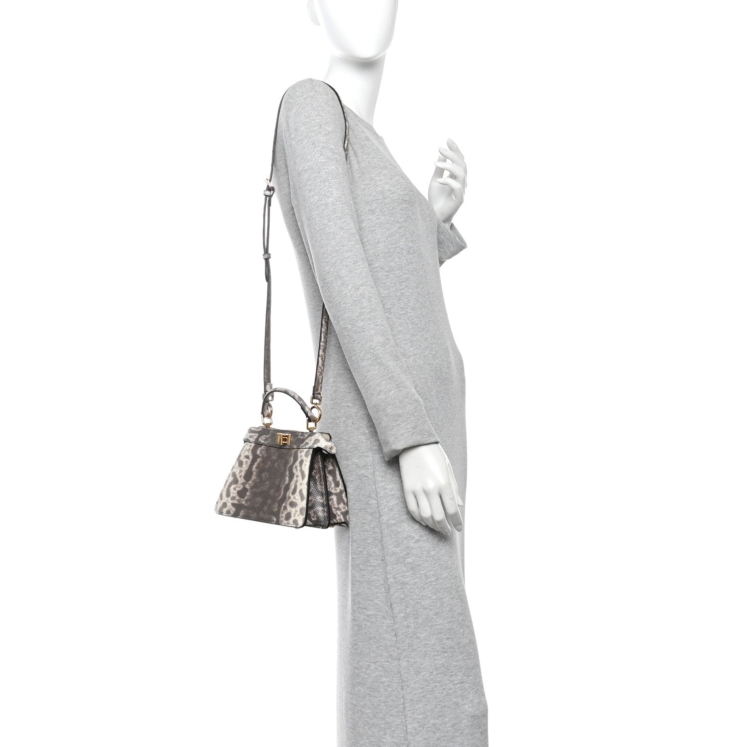 Fendi Lizard Togo Lucido Petite Peekaboo I SEE U Satchel