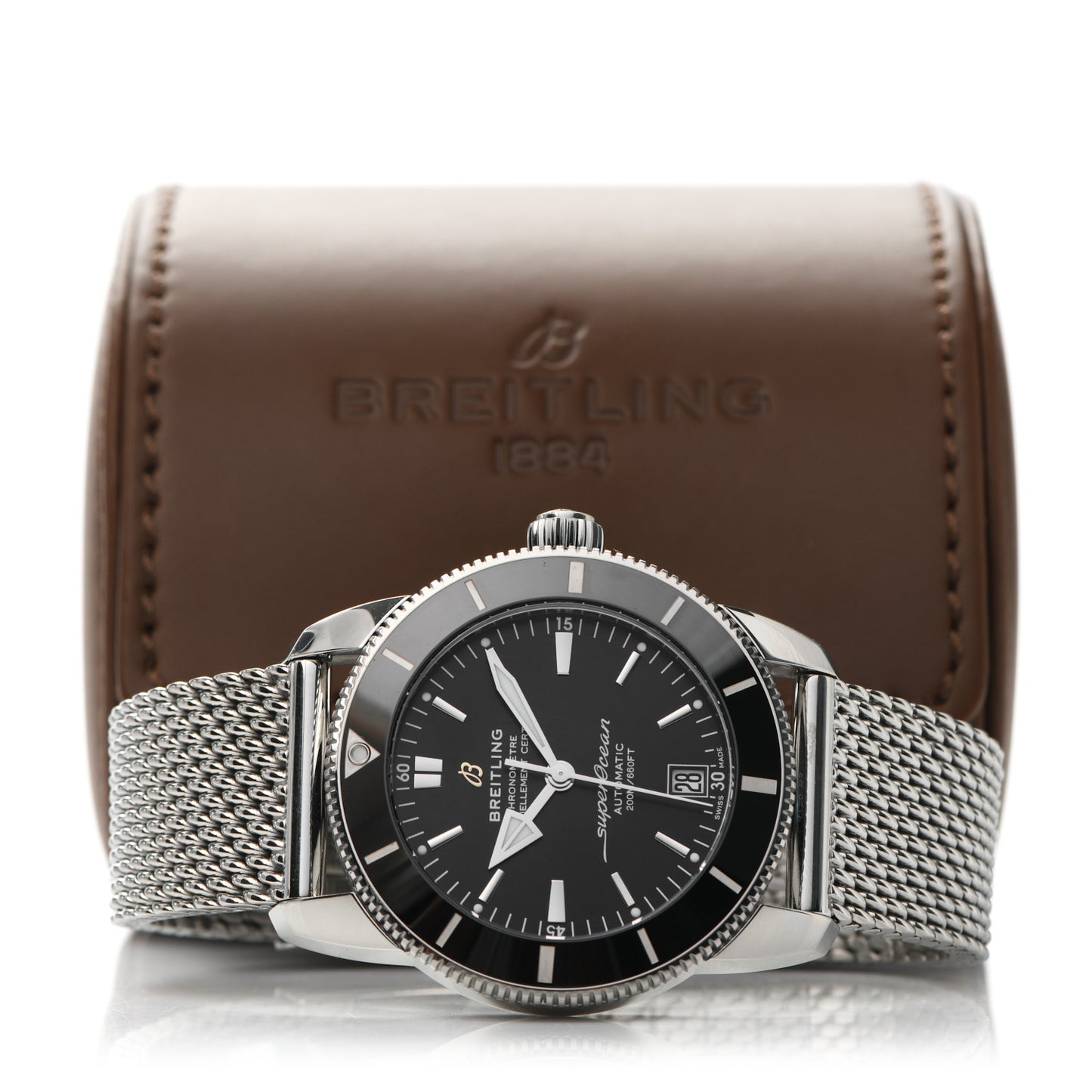 Stainless Steel 42mm Superocean Heritage II B20 Automatic Watch Black AB2010