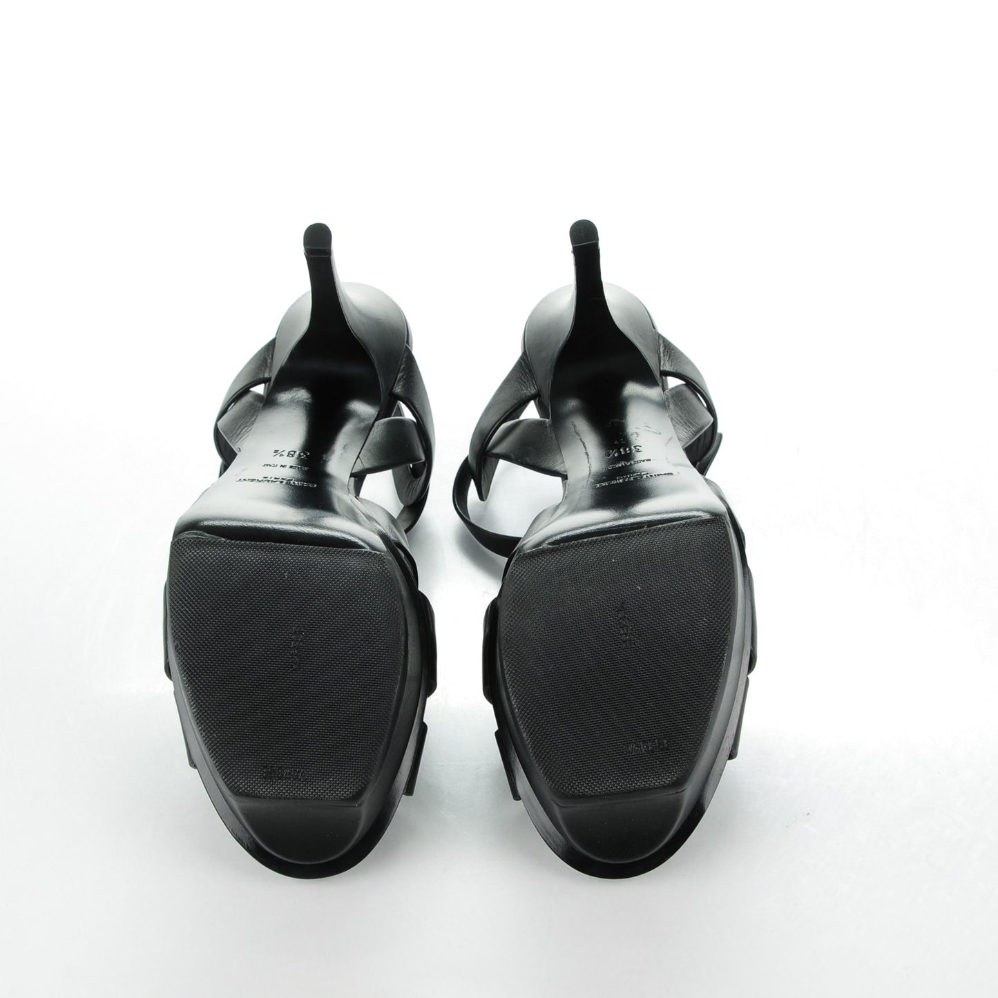 Calfskin Tribute 75 Platform Sandals 38.5 Black