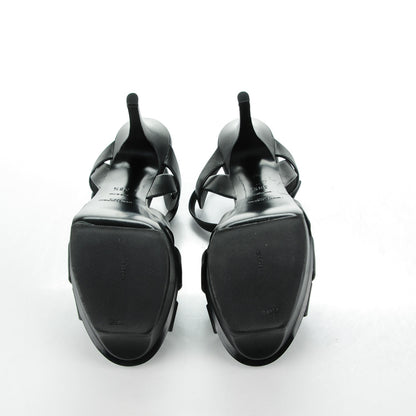 Saint Laurent Calfskin Tribute 75 Platform Sandals 38.5 Black 5 of 8