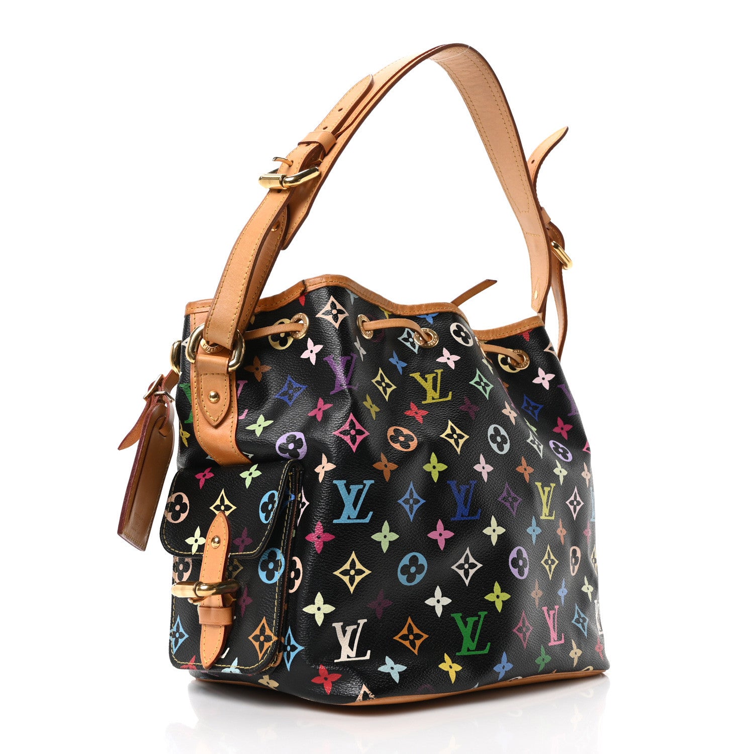 Louis Vuitton Monogram Multicolor Petit Noe Black 3 of 9