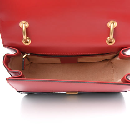 Gucci Calfskin Sylvie Web Queen Margaret Shoulder Bag Blue Agata Hibiscus Red Mystic White 4 of 9