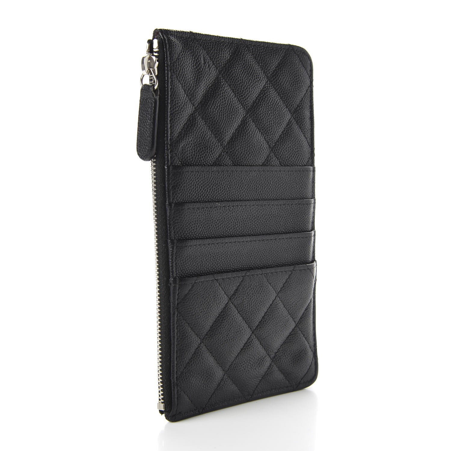 Chanel Caviar Quilted Classic Flat Wallet Pouch Black 3 of 7