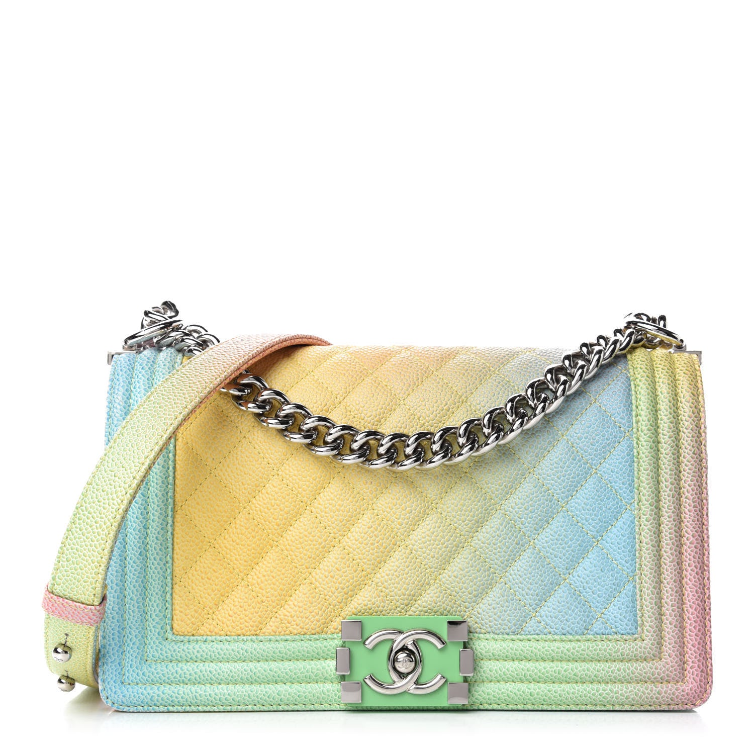 Chanel Caviar Quilted Medium Cuba Rainbow Boy Flap Multicolor 1 of 10