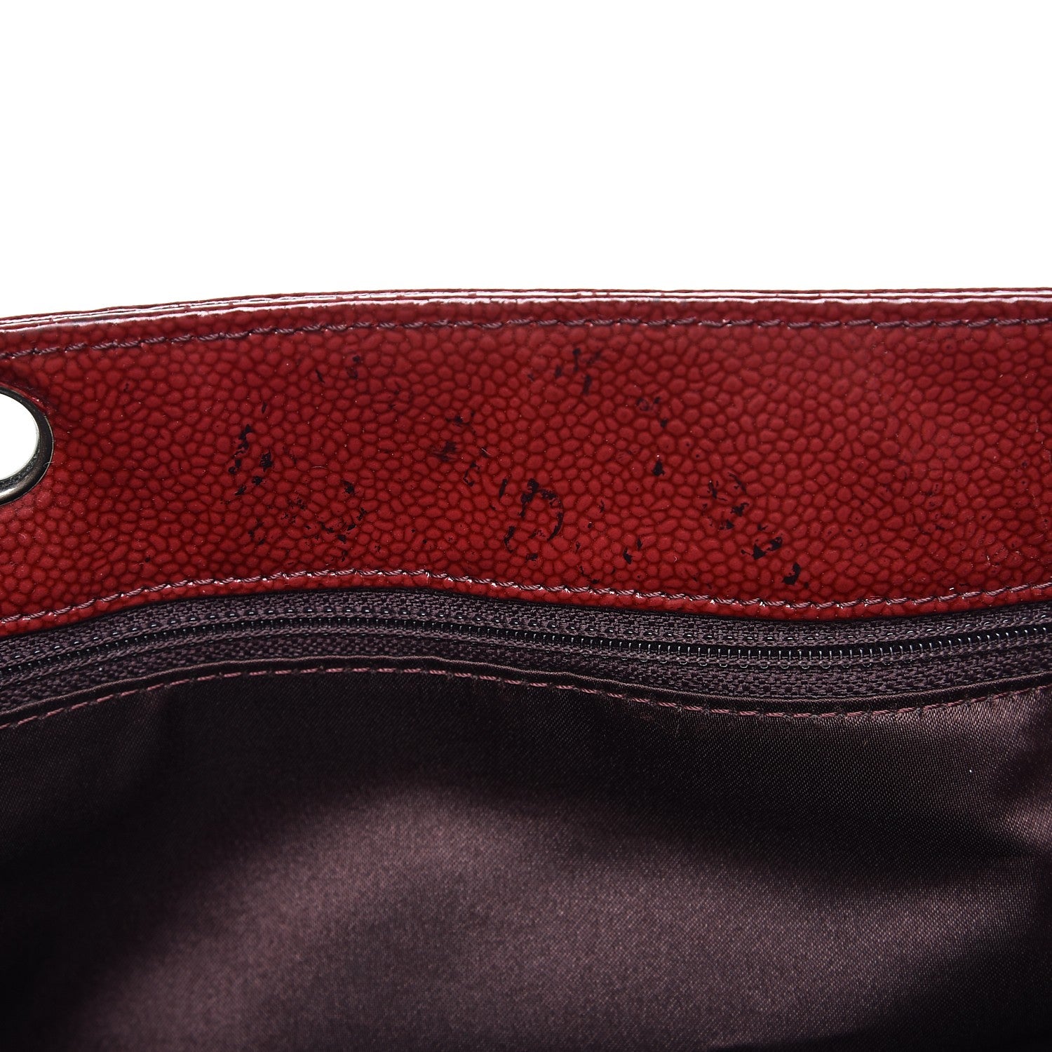 Chanel Patent Caviar Diamond Quilted Shine Small Reissue Tote Red 8 of 11