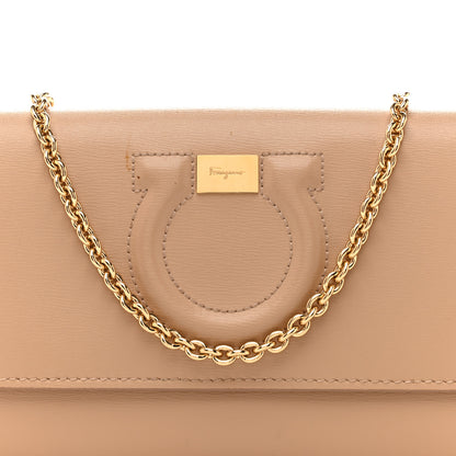 Salvatore Ferragamo Calfskin City Wallet On Chain Almond 8 of 13