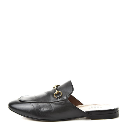 Gucci Calfskin Womens Princetown Slippers 37.5 Black 1 of 17