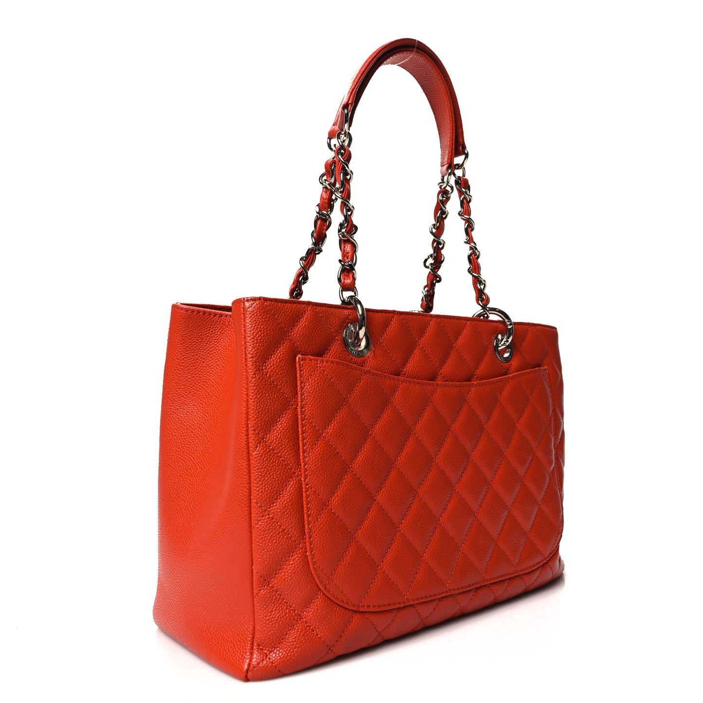 Caviar Quilted Grand Shopping Tote GST Orange