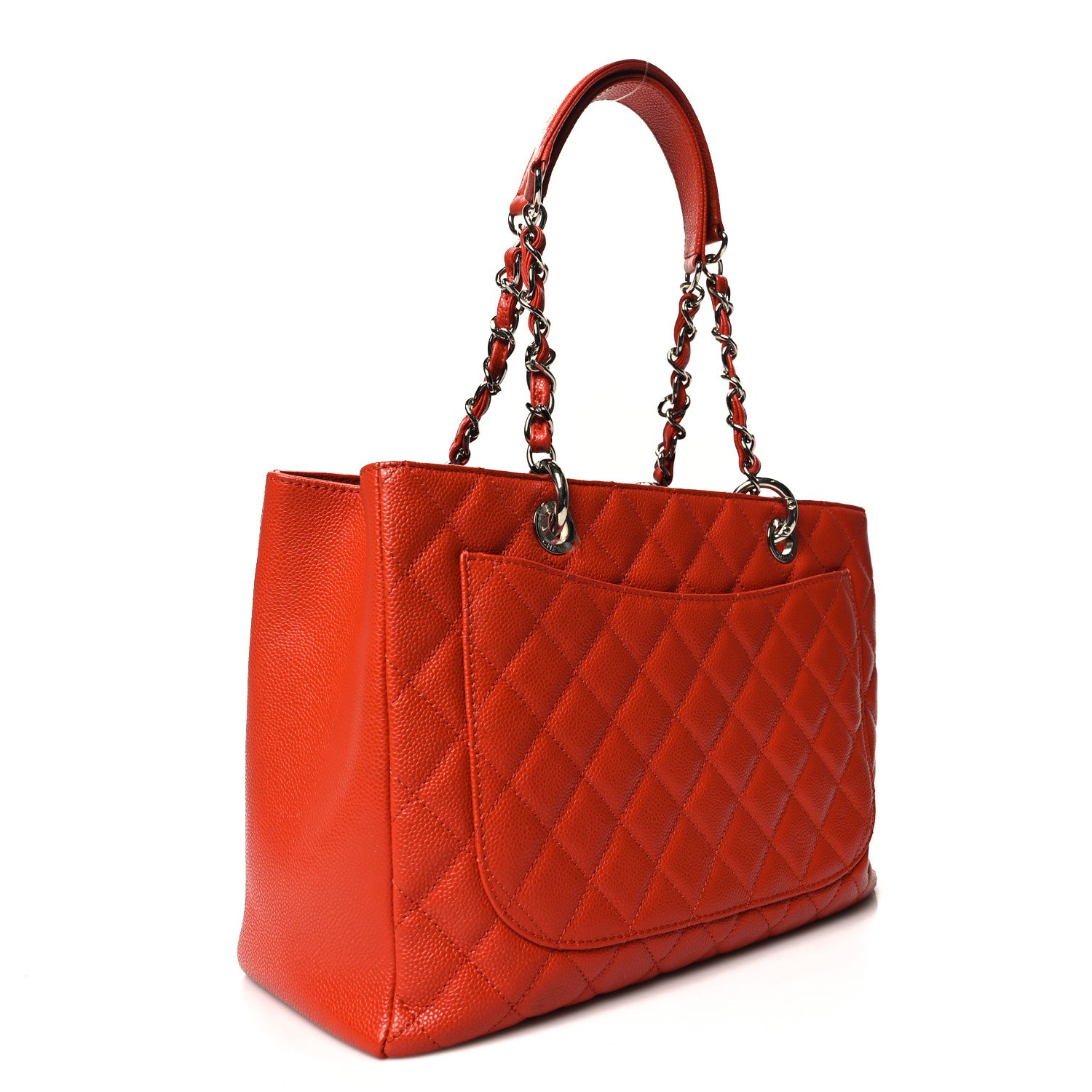 Chanel Caviar Quilted Grand Shopping Tote GST Orange 3 of 12