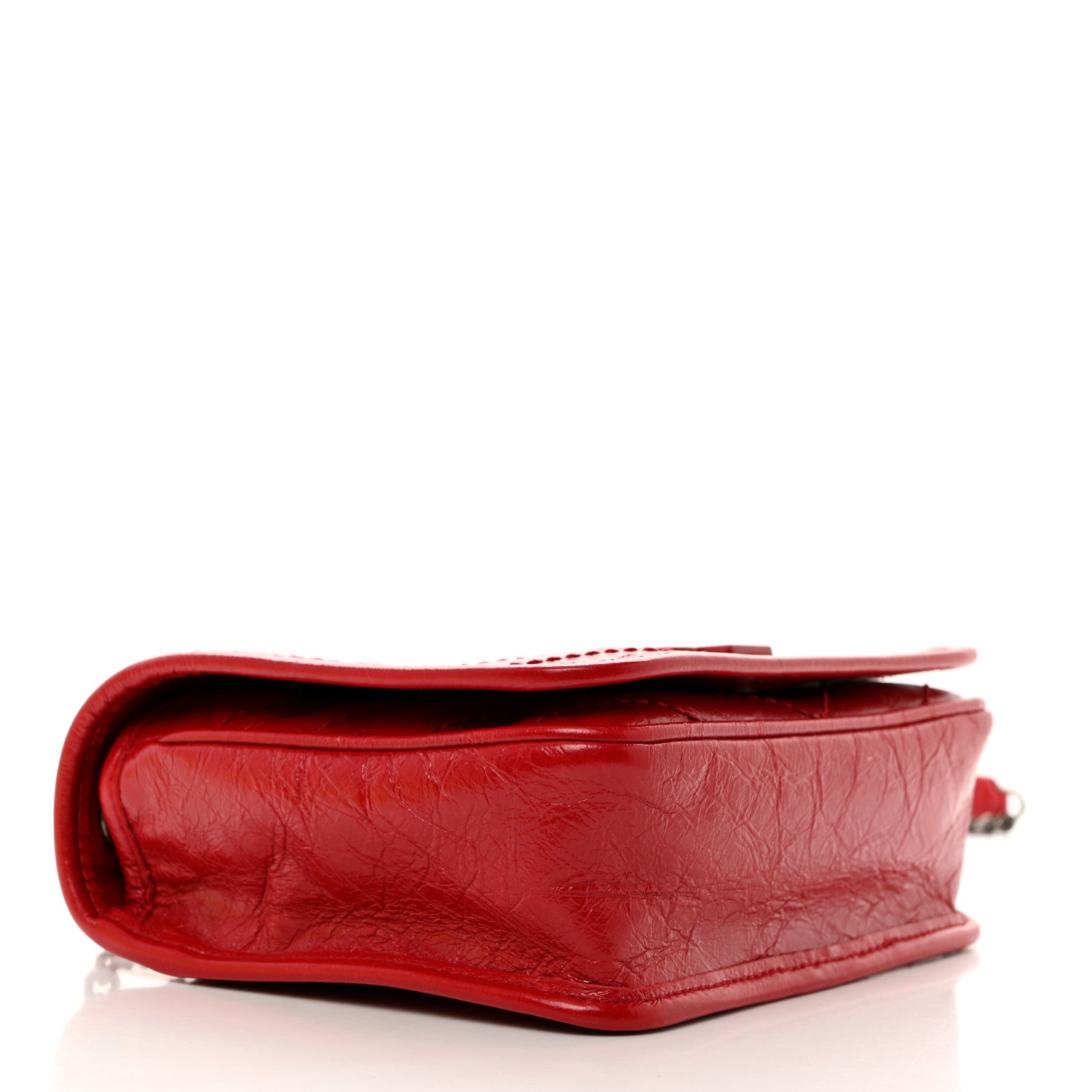 Saint Laurent Crinkled Calfskin Matelasse Monogram Niki Chain Wallet Rouge Eros 4 of 10