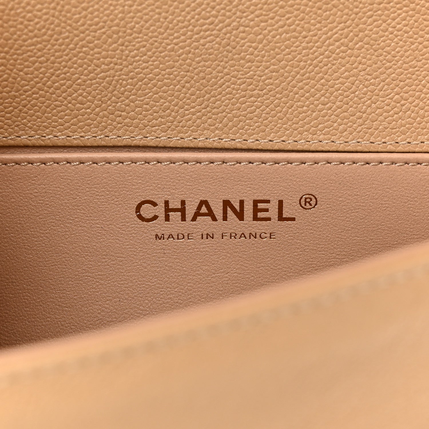 Chanel Caviar Chevron Quilted Medium Boy Flap Dark Beige 6 of 11