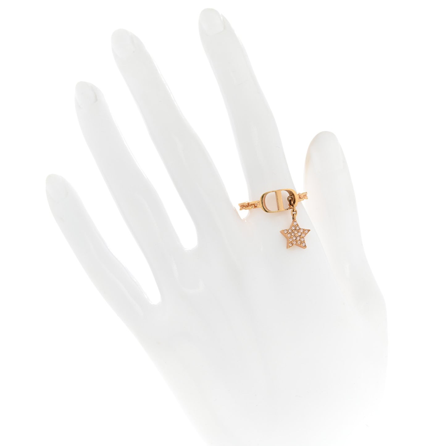 Metal Crystal Star CD Ring L 54/7 Gold