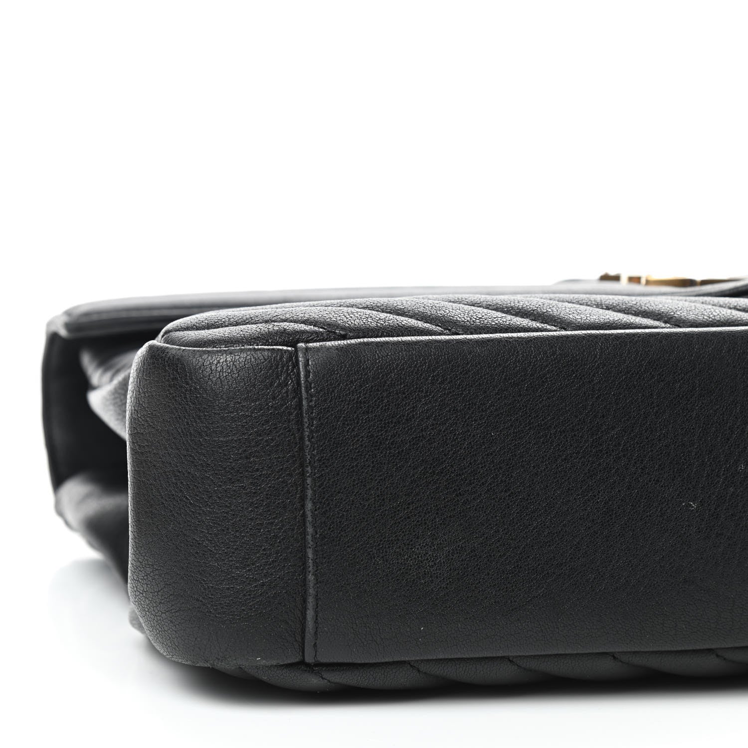 Saint Laurent Sheepskin Matelasse Chevron Monogram Large College Satchel Black 6 of 9