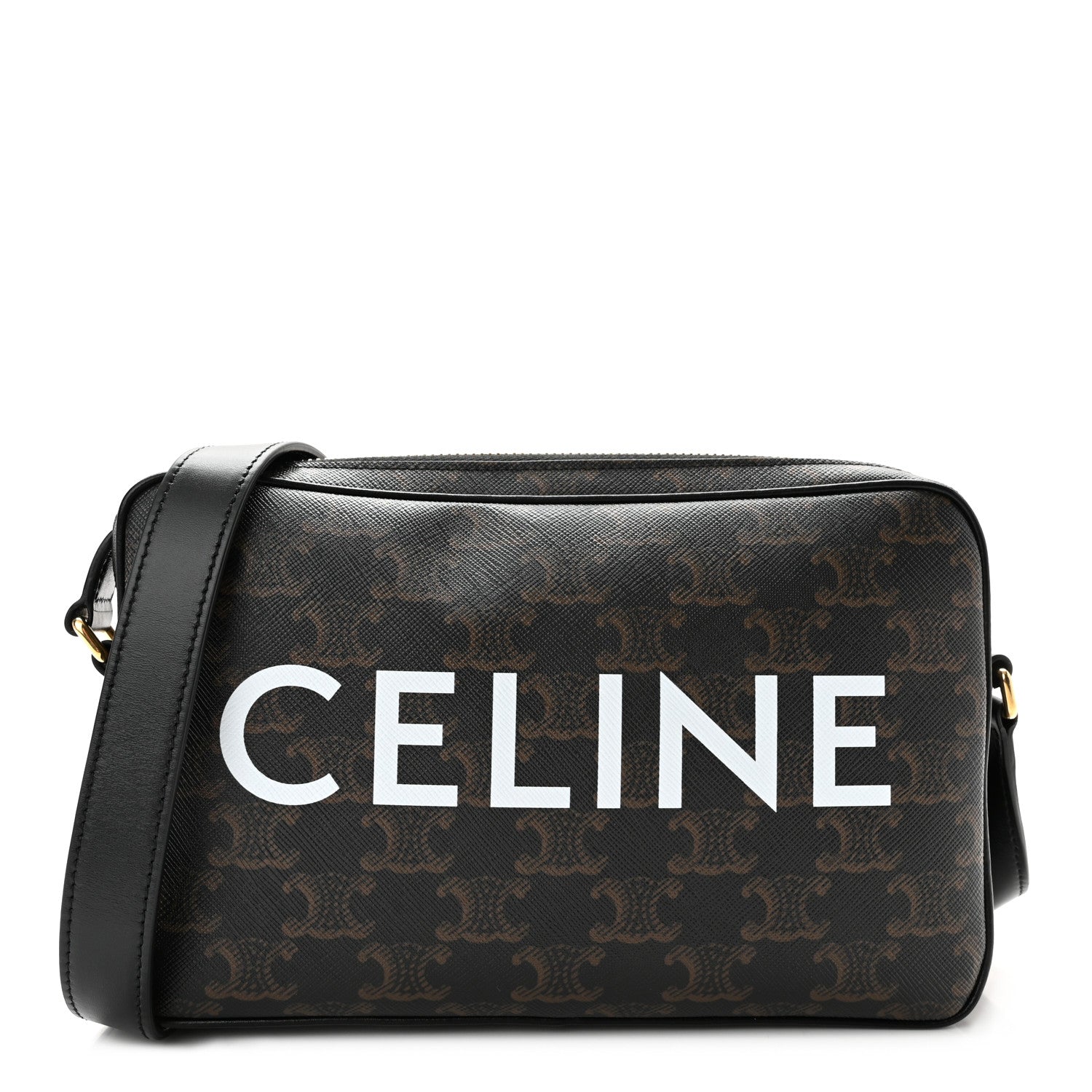 Celine Triomphe Canvas Medium Messenger Bag Black 1 of 10