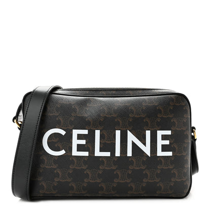 Celine Triomphe Canvas Medium Messenger Bag Black 1 of 10