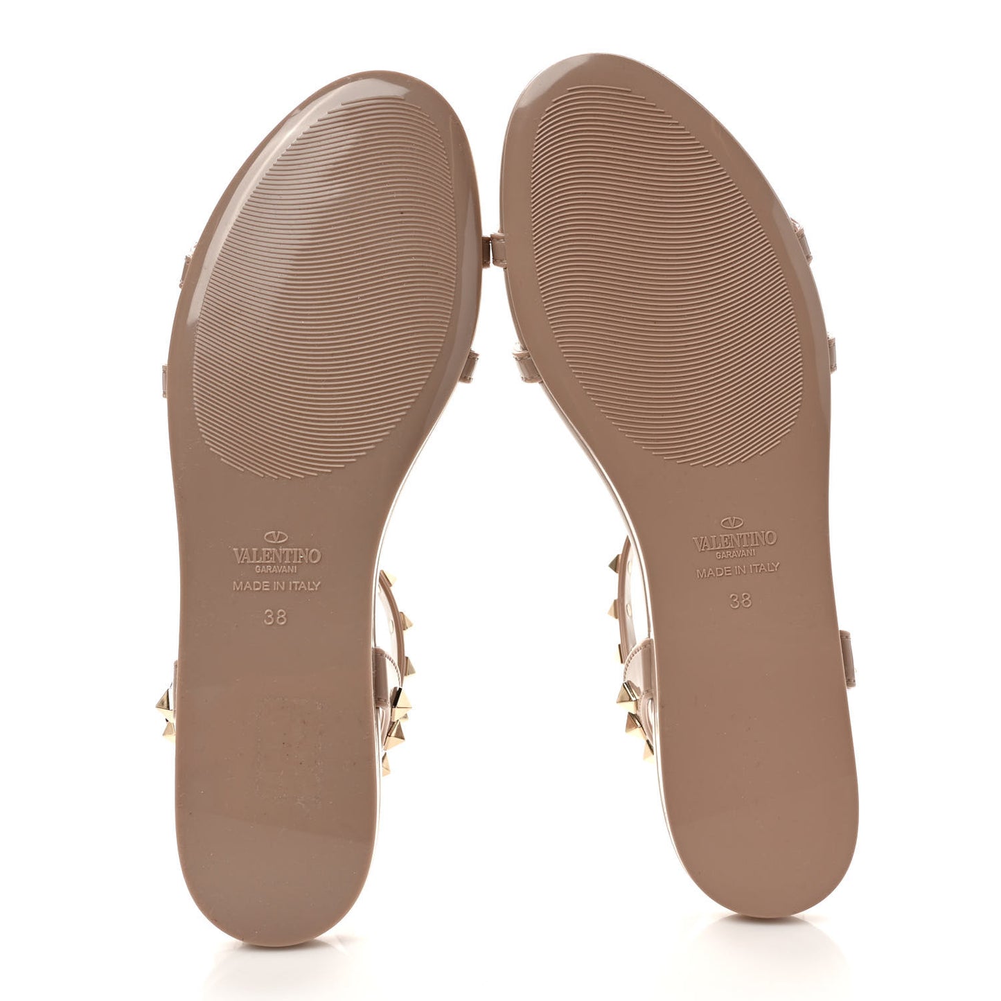PVC Jelly Rockstud Caged Sandals 38 Poudre