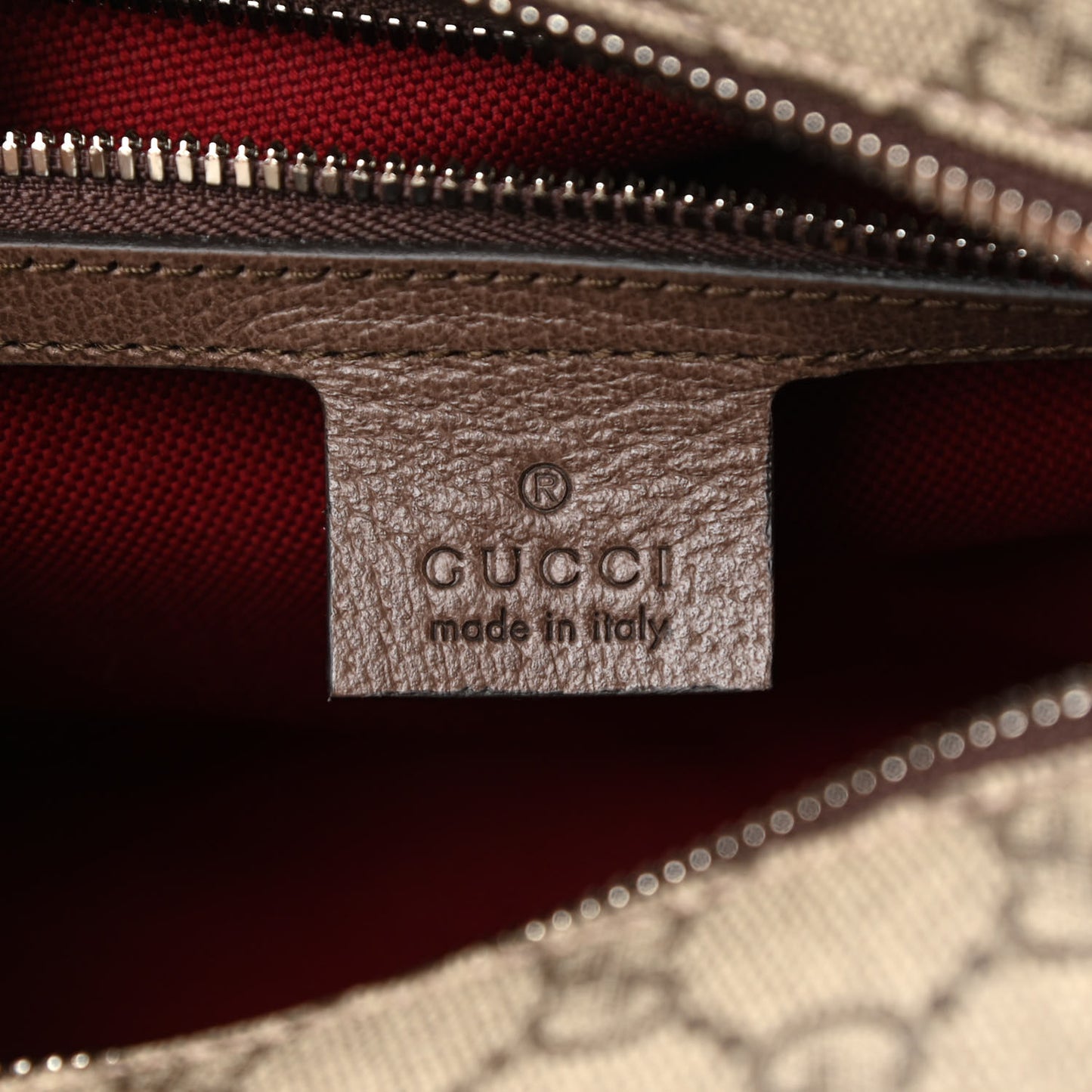 GG Supreme Monogram Textured Calfskin Square Messenger Bag Beige Ebony New Acero