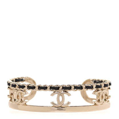 Chanel Metal Lambskin Chain CC Bracelet S Gold 1 of 5