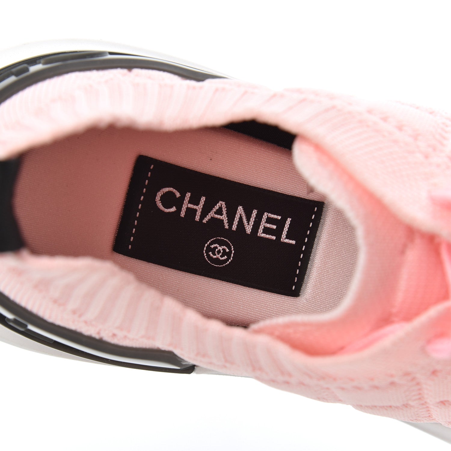 Chanel Mixed Fibers Quilted Womens CC Sneakers 39.5 Light Pink 6 of 9