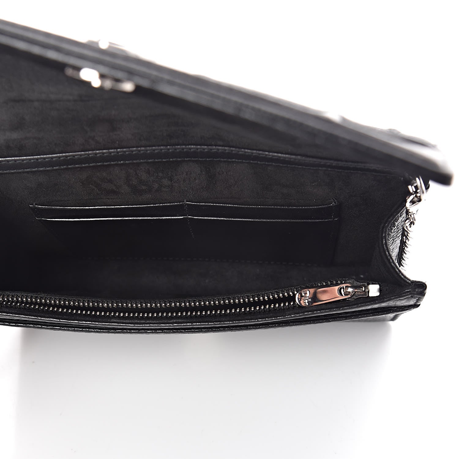 Christian Dior Grained Calfskin Diorama Wallet on Chain Pouch Black 5 of 8