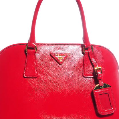 Prada Saffiano Vernice Tote Rosso 7 of 11